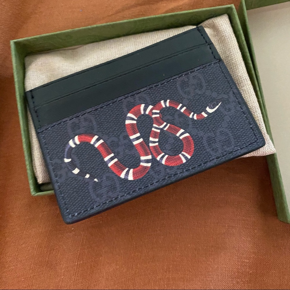 Kingsnake print GG Supreme card case